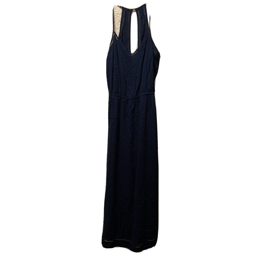 Olive & Oak Navy‎ Blue V Neck Sleeveless Maxi Dress Long Womens Size Small